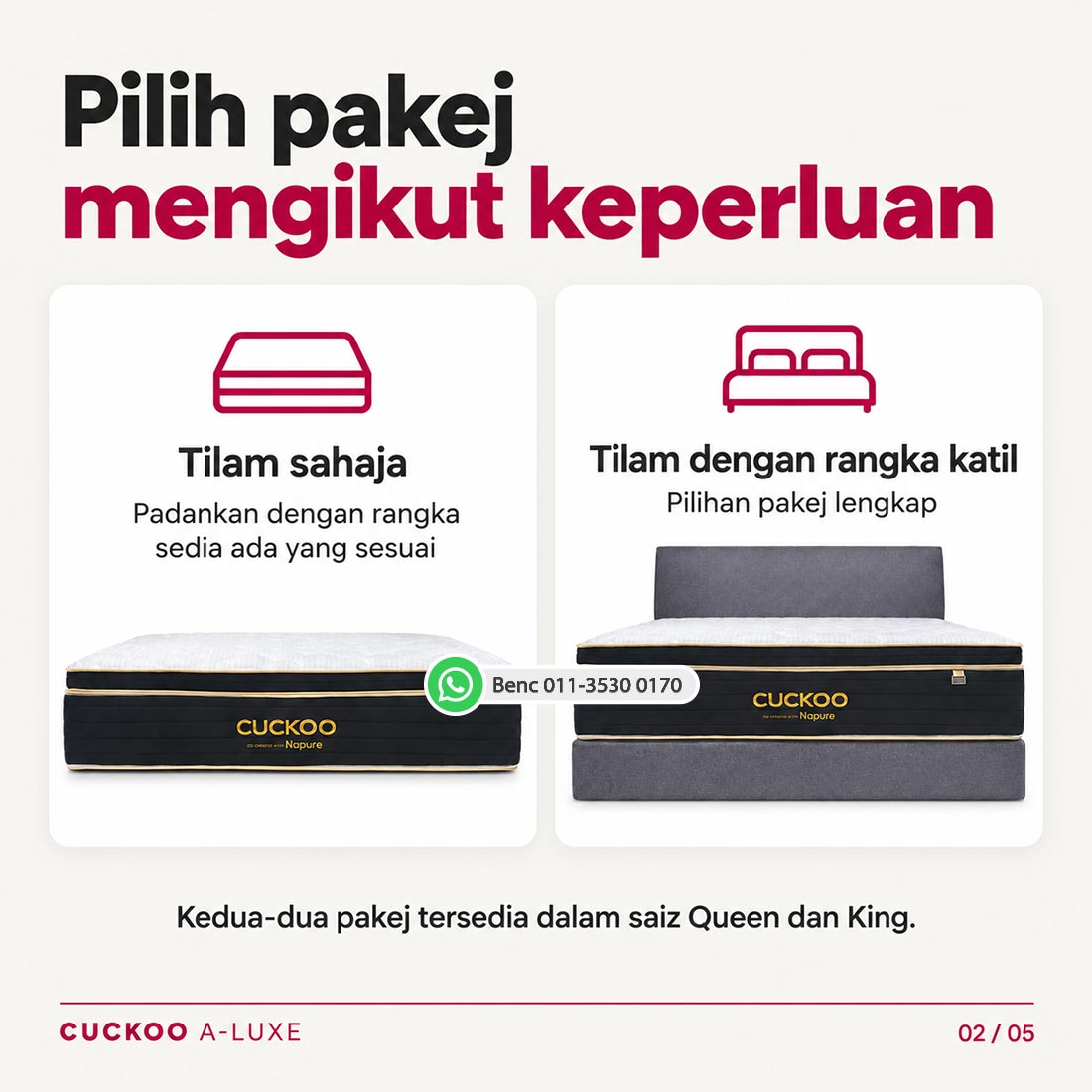 CUCKOO A-LUXE: Pilihan pakej