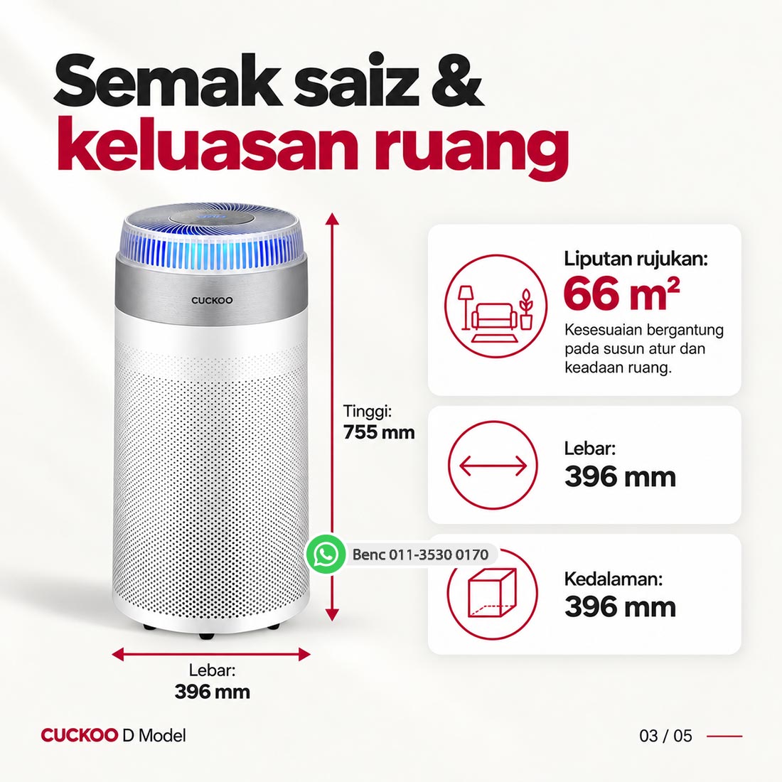 CUCKOO D Model: Servis dan penjagaan