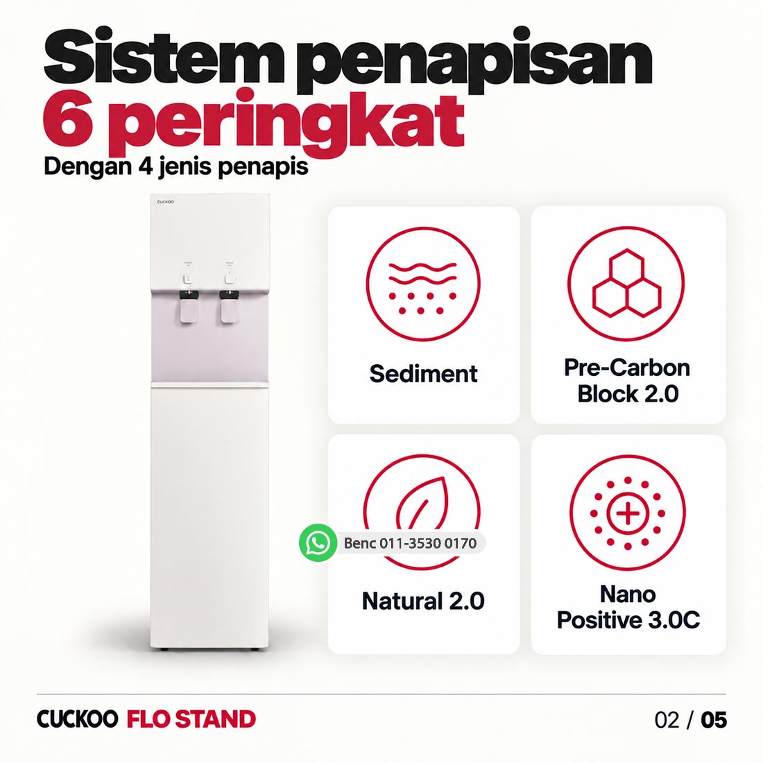 CUCKOO FLO STAND: Sistem penapisan