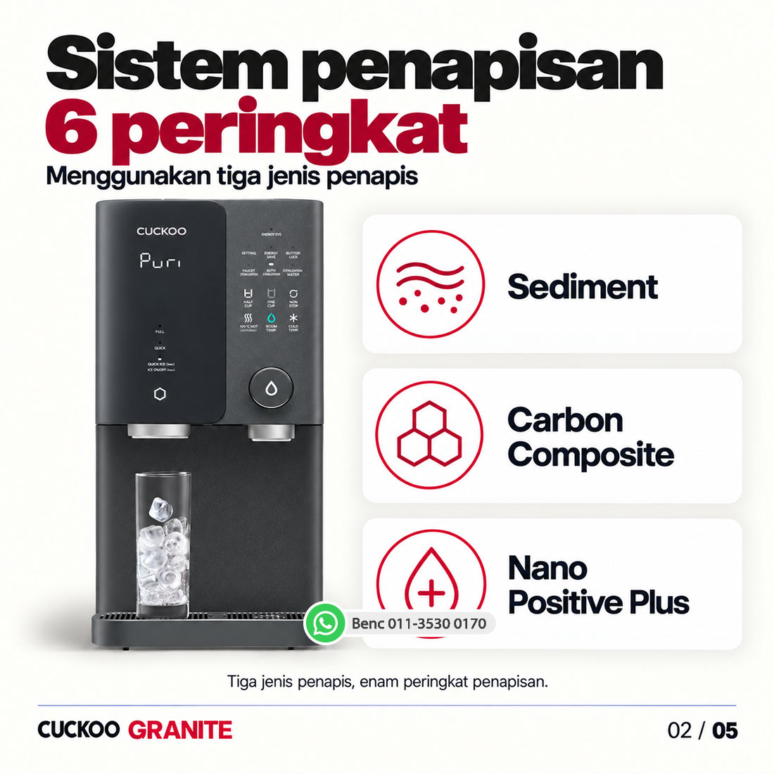 CUCKOO GRANITE: Sistem penapisan