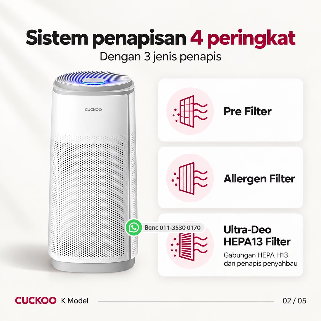 CUCKOO K Model: Sistem penapisan