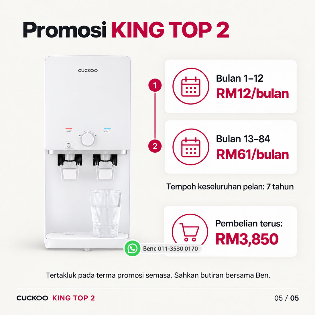 CUCKOO KING TOP 2: Harga dan promosi
