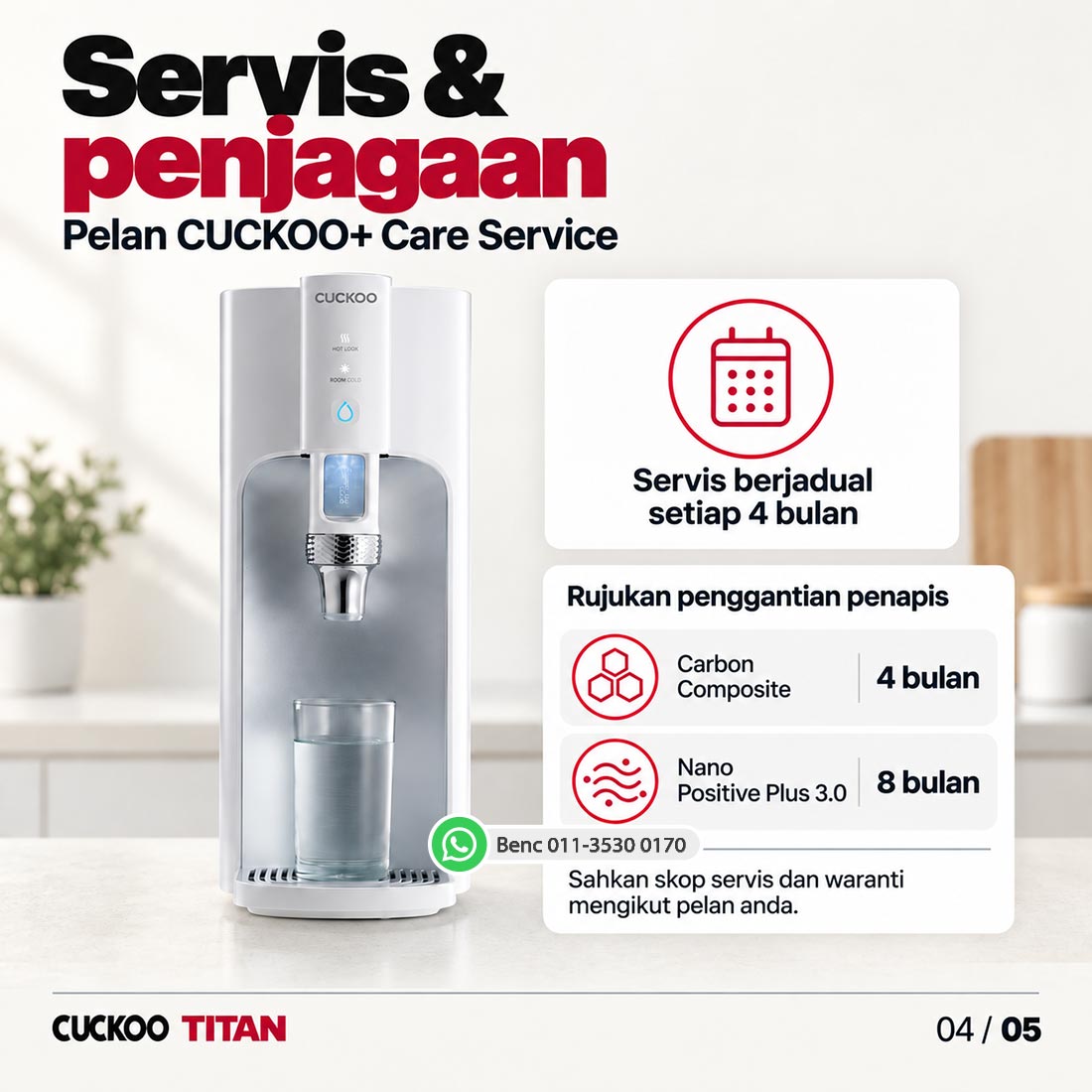 CUCKOO TITAN: Servis dan penjagaan