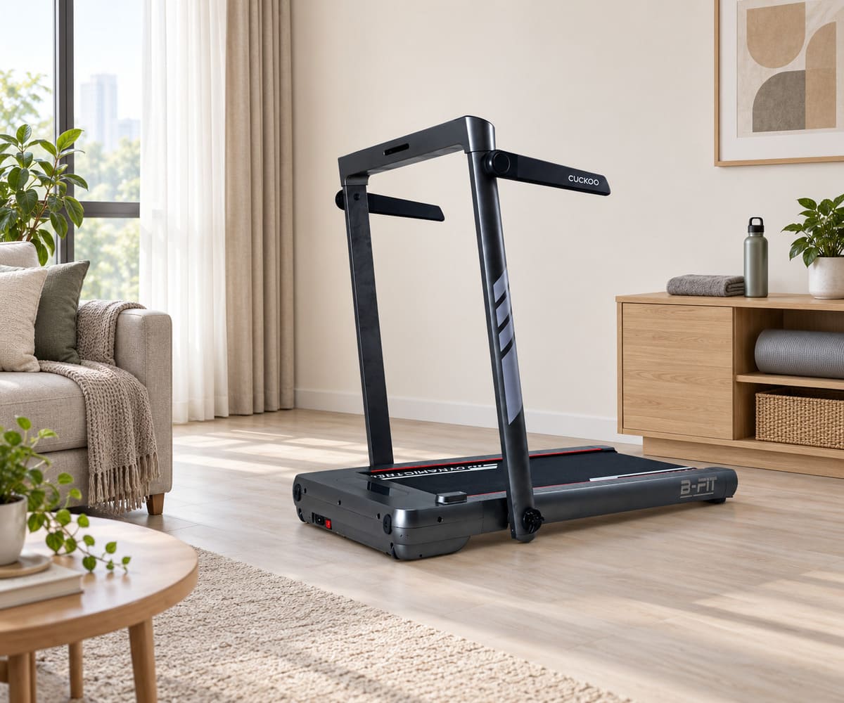 Treadmill CUCKOO di ruang senaman rumah