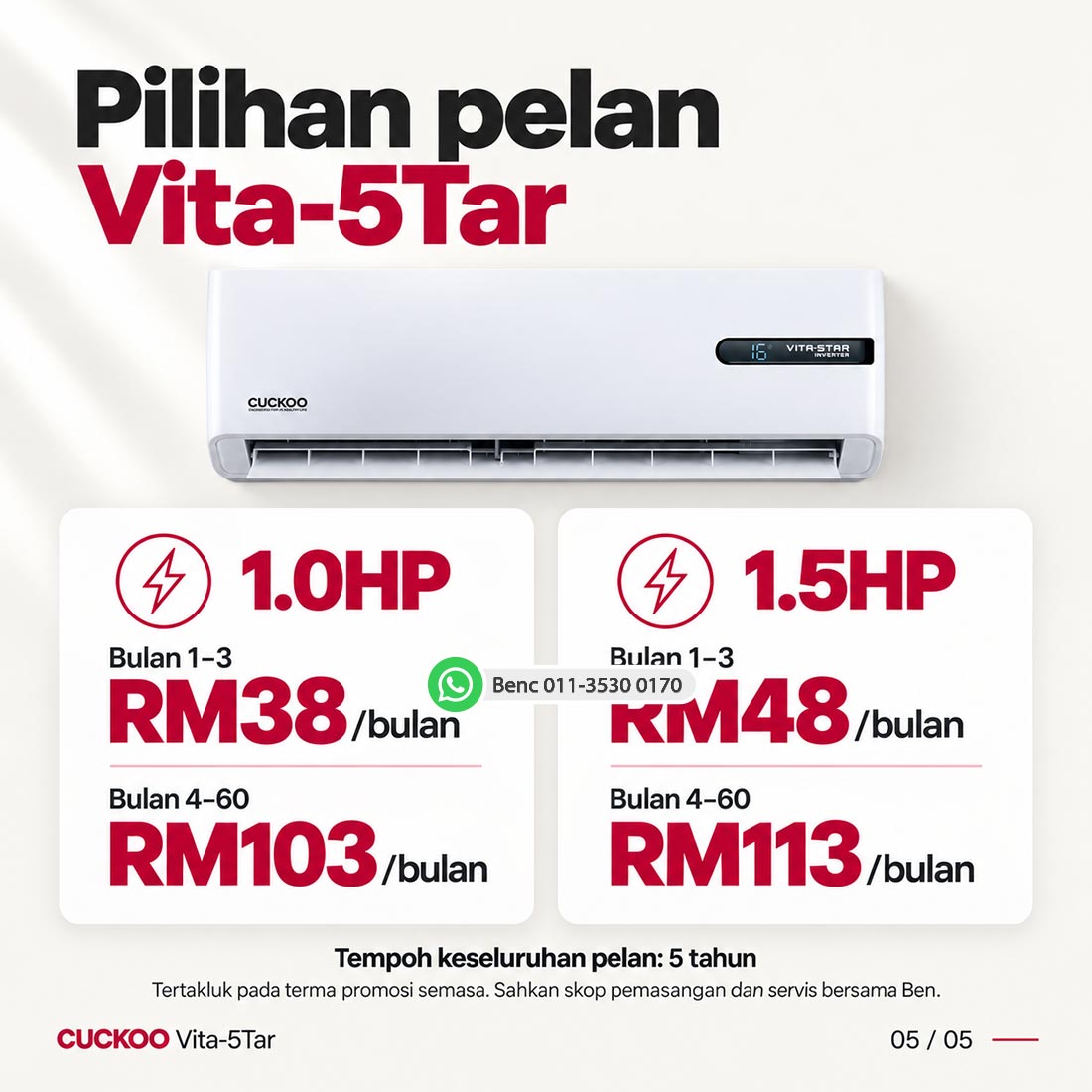 CUCKOO Vita-5Tar: Harga dan promosi