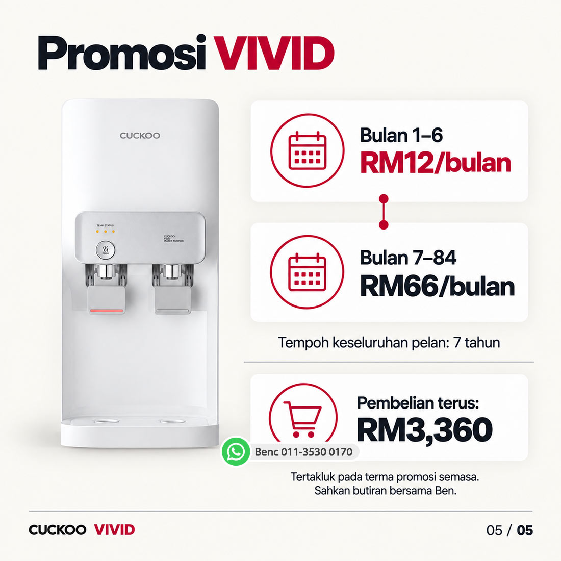 CUCKOO VIVID: Harga dan promosi